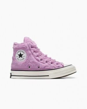 Converse Chuck 70 Faux Fur Women Sneakers Light Purple / Black USA | C-82916579