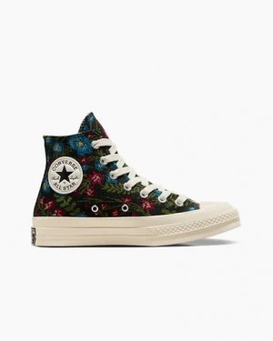 Converse Chuck 70 Floral Tapestry Women Sneakers Black / Beige White USA | C-20863519