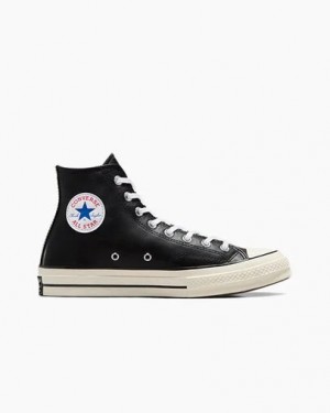 Converse Chuck 70 Leather Men Sneakers Black / White USA | C-91258049