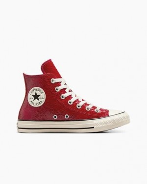 Converse Chuck Taylor All Star Crinkled Leather Women Sneakers Red USA | C-30418279