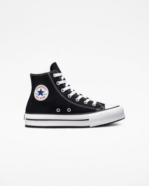 Converse Chuck Taylor All Star EVA Lift Kids' Platform Shoes Black / White USA | C-92483169