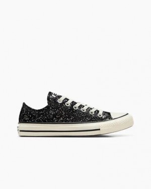 Converse Chuck Taylor All Star Glitter Women Sneakers Black USA | C-76235989