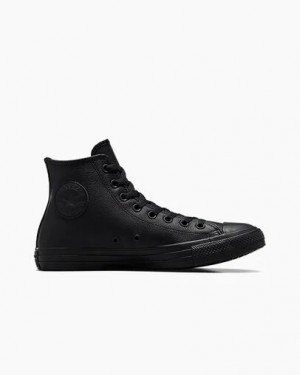 Converse Chuck Taylor All Star Leather Men Sneakers Black USA | C-29180749