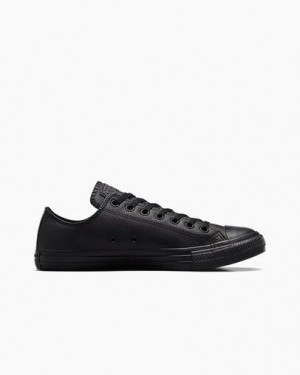 Converse Chuck Taylor All Star Leather Women Tennis Shoes Black USA | C-79456809