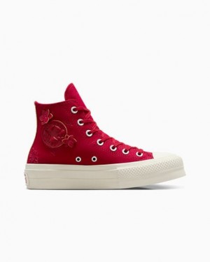 Converse Chuck Taylor All Star Lift 3D Florals Women Sneakers Red USA | C-75269309