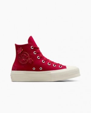 Converse Chuck Taylor All Star Lift 3D Florals Women Sneakers Red USA | C-71032599