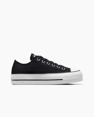 Converse Chuck Taylor All Star Lift Platform Women Canvas Shoes Black / White USA | C-39817029