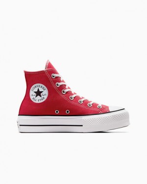 Converse Chuck Taylor All Star Lift Platform Women Canvas Shoes Red / White / Black USA | C-65971049