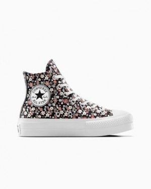Converse Chuck Taylor All Star Lift Women Platform Shoes Black / White USA | C-19628709