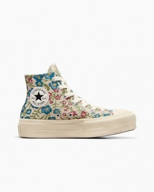 Converse Chuck Taylor All Star Lift Women Platform Shoes White / Beige White / Black USA | C-82390459