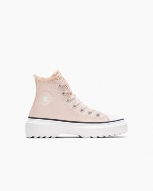 Converse Chuck Taylor All Star Lugged Lift Ruffles Kids' Sneakers Pink / White USA | C-09861729