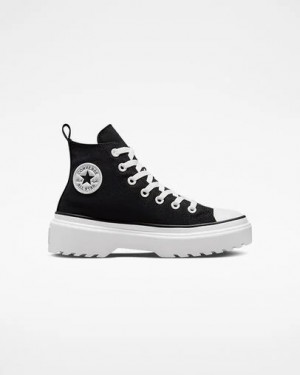 Converse Chuck Taylor All Star Lugged Lift Platform Kids' Canvas Shoes Black / White USA | C-82039479