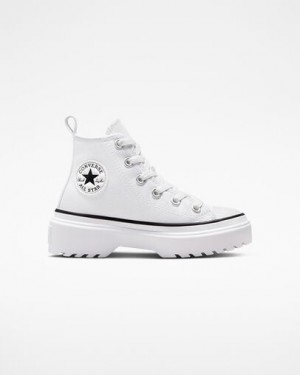 Converse Chuck Taylor All Star Lugged Lift Platform Kids' Canvas Shoes White / Black USA | C-08613759