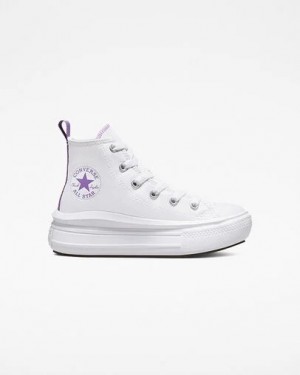 Converse Chuck Taylor All Star Move Color Pop Kids' Platform Shoes White / Purple USA | C-74862939