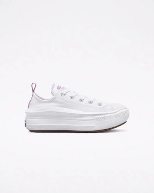 Converse Chuck Taylor All Star Move Kids' Platform Shoes White / Purple USA | C-56719209