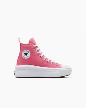 Converse Chuck Taylor All Star Move Platform Kids' Canvas Shoes Pink / White / Black USA | C-26537919