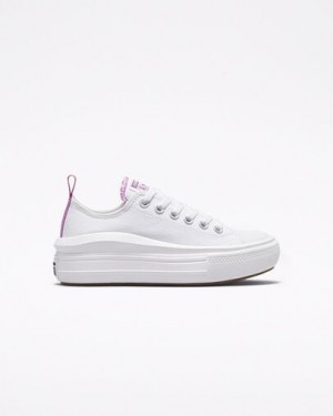 Converse Chuck Taylor All Star Move Platform Kids' Canvas Shoes White / Purple USA | C-27439819