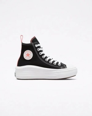 Converse Chuck Taylor All Star Move Platform Kids' Canvas Shoes Black / Pink Light Blue / White USA | C-92815469