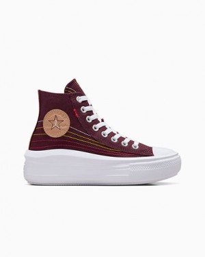 Converse Chuck Taylor All Star Move Women Platform Shoes Burgundy / Red / Yellow USA | C-26489079