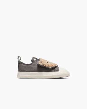 Converse Chuck Taylor All Star One Strap Sherpa Bear Kids' Sneakers Grey USA | C-90324679