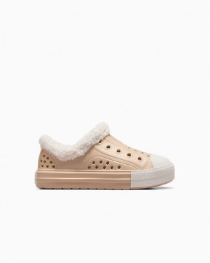 Converse Chuck Taylor All Star Play Lite CX Sherpa Kids' Sneakers Light Brown USA | C-09614759