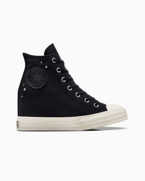Converse Chuck Taylor All Star Wedge Women Platform Shoes Black USA | C-61358029