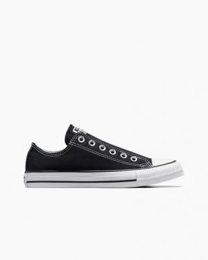 Converse Chuck Taylor All Star Women Slip On Shoes Black / White USA | C-38941269