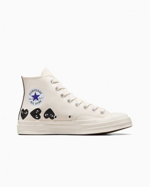Converse Converse x PLAY Comme des Garçons Chuck 70 Multi Heart Women Sneakers White / Black USA | C-81623959