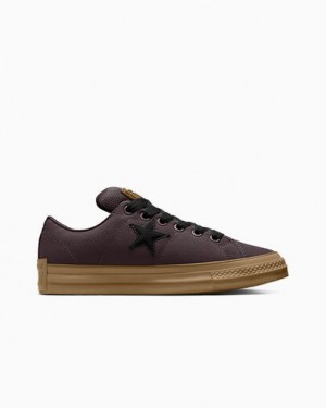 Converse One Star Puff Women Skate Shoes Burgundy / Black USA | C-65418029