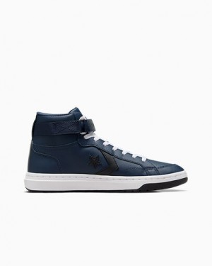 Converse Pro Blaze V2 Leather Women Basketball Shoes Navy / Black / White USA | C-28374659