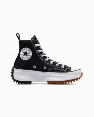 Converse Run Star Hike Women Platform Shoes Black / White USA | C-18572399