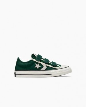 Converse Star Player 76 Luxe Kids' Sneakers Green / White / Black USA | C-07846259