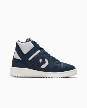Converse Weapon Leather Men Boots Navy / Grey USA | C-85172409