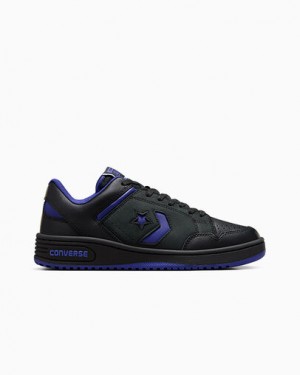 Converse Weapon Leather Women Basketball Shoes Black / Purple / Black USA | C-32568749