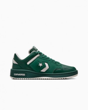 Converse Weapon Leather Women Basketball Shoes Green USA | C-01659479