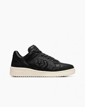 Converse Weapon Mono Leather Men Basketball Shoes Black / Beige White USA | C-78395029