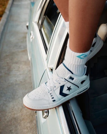 Converse CONS AS-1 Pro Women Skate Shoes White / Navy USA | C-21089649
