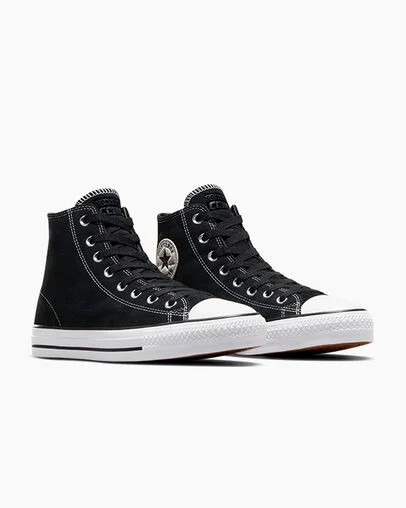 Converse CONS Chuck Taylor All Star Pro Suede Men Skate Shoes Black / White USA | C-83506299