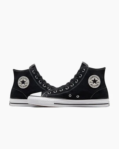 Converse CONS Chuck Taylor All Star Pro Suede Men Skate Shoes Black / White USA | C-83506299