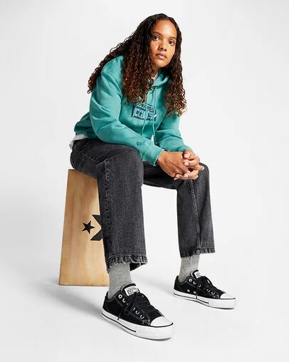 Converse CONS Chuck Taylor All Star Pro Suede Women Skate Shoes Black / White USA | C-25031489