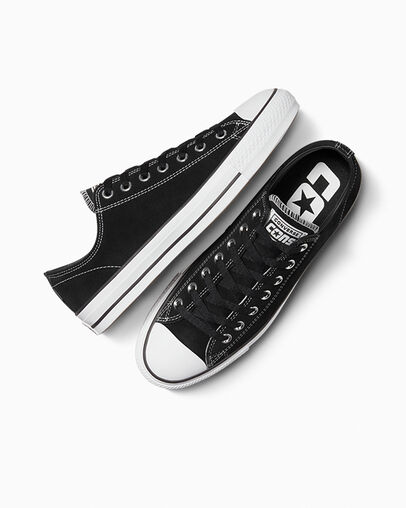 Converse CONS Chuck Taylor All Star Pro Suede Men Skate Shoes Black / White USA | C-83674299
