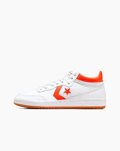 Converse CONS Fastbreak Pro Leather Men Skate Shoes White / Orange USA | C-65893479