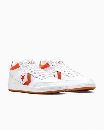 Converse CONS Fastbreak Pro Leather Men Skate Shoes White / Orange USA | C-65893479