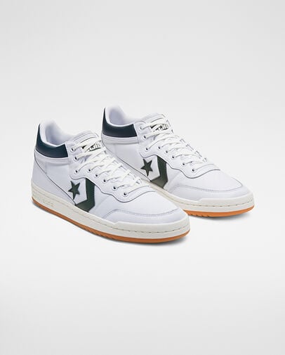 Converse CONS Fastbreak Pro Leather Men Skate Shoes White / Deep Turquoise USA | C-05463299