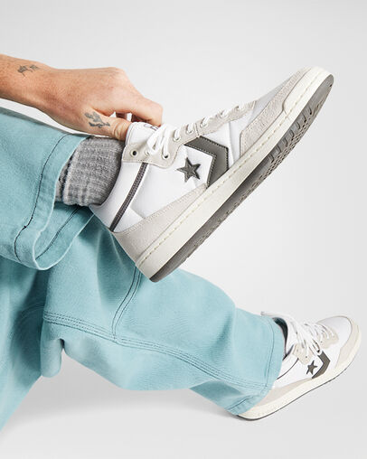 Converse CONS Fastbreak Pro Suede Nylon Women Skate Shoes White / Grey USA | C-91620439