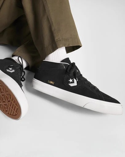 Converse CONS Louie Lopez Pro Suede and Leather Women Skate Shoes Black / White USA | C-94306829