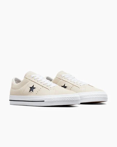 Converse CONS One Star Pro Suede Men Skate Shoes White / Black USA | C-27358099