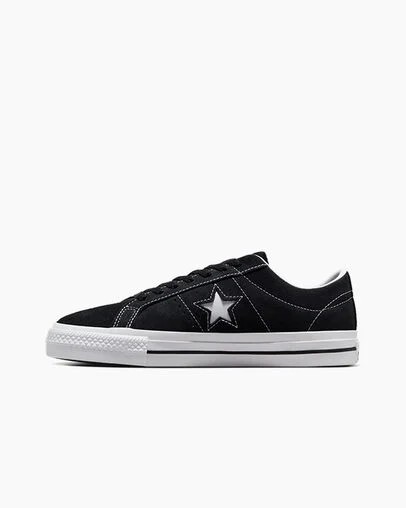 Converse CONS One Star Pro Suede Women Skate Shoes Black / White USA | C-75491269