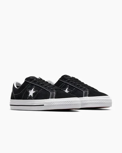 Converse CONS One Star Pro Suede Women Skate Shoes Black / White USA | C-75491269