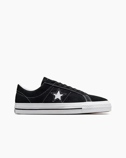Converse CONS One Star Pro Suede Women Skate Shoes Black / White USA | C-75491269